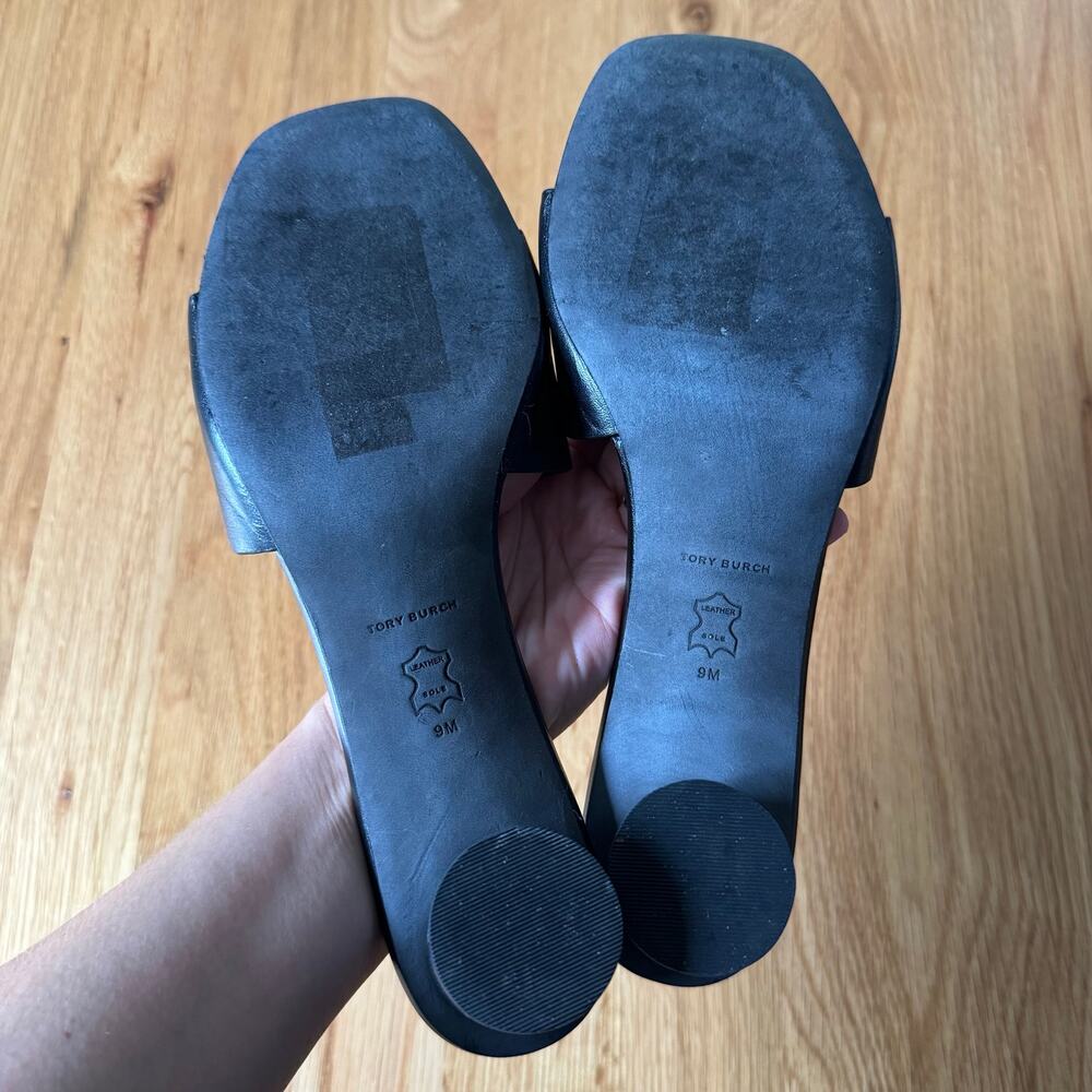 Tory Burch Ines Heeled Mule Black Size 9 - Picture 8 of 10